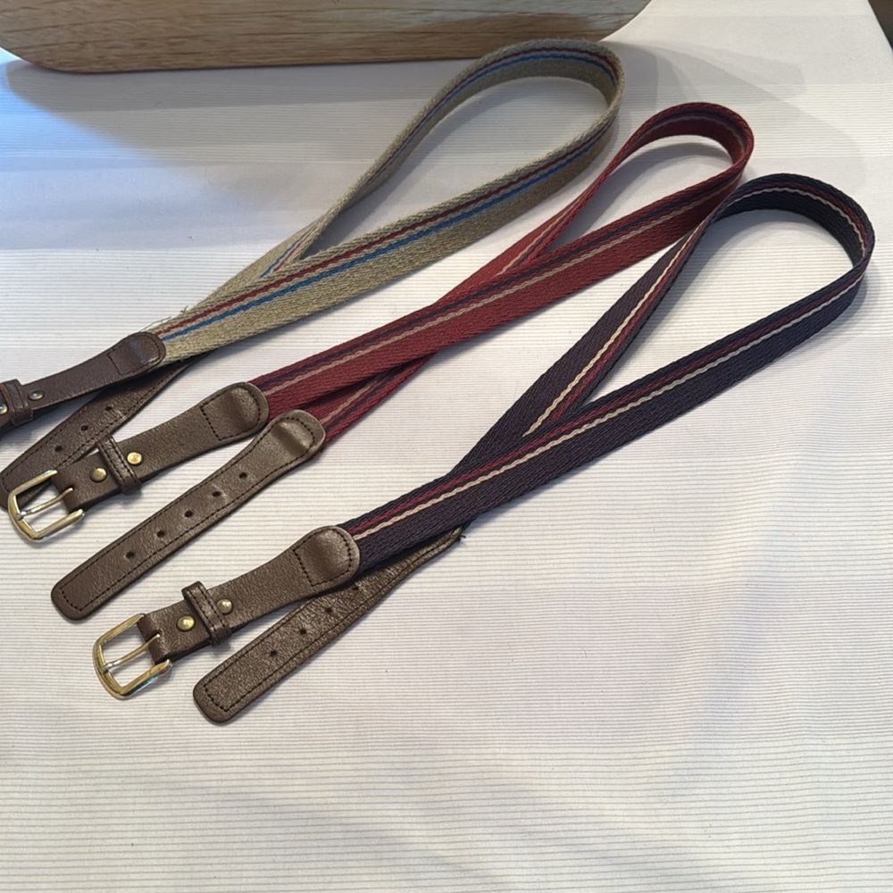 🐈‍⬛ 3piece Men's Belt Set brown , rust & natural EUC